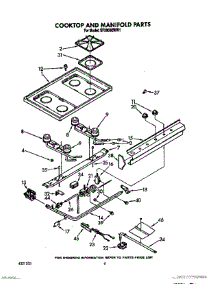 05 - Cooktop And Manifold, Lit / Optional parts for Whirlpool Range SF3000EWN1 / from AppliancePartsPros.com