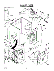 03 - Cabinet parts for Whirlpool Dryer TGDL400AN0 / from AppliancePartsPros.com
