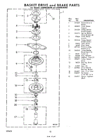10 - Basket Drive And Brake parts for Whirlpool Washer LA5880XKW0 / from AppliancePartsPros.com