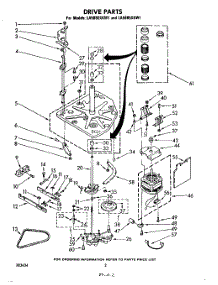 02 - Drive parts for Whirlpool Washer LA5880XKW1 / from AppliancePartsPros.com