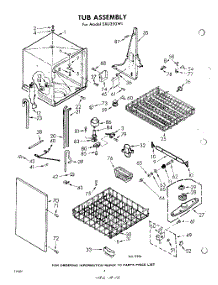 04 - Tub parts for Whirlpool Dishwasher SXU350W1 / from AppliancePartsPros.com