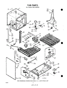04 - Tub parts for Whirlpool Dishwasher SXU400W0 / from AppliancePartsPros.com