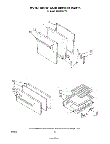 06 - Oven Door And Broiler parts for Whirlpool Range SF3000SPW0 / from AppliancePartsPros.com