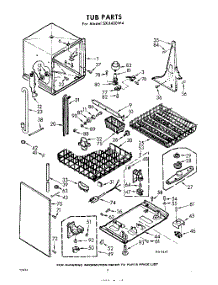 04 - Tub parts for Whirlpool Dishwasher SXU400W4 / from AppliancePartsPros.com