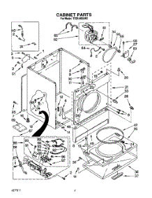 03 - Cabinet parts for Whirlpool Dryer TGDL680AN0 / from AppliancePartsPros.com