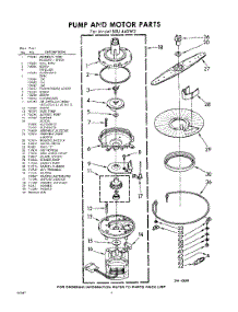 06 - Pump & Motor parts for Whirlpool Dishwasher SXU440W2 / from AppliancePartsPros.com