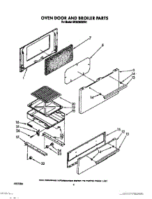 03 - Oven Door And Broiler parts for Whirlpool Range SF3000SWN1 / from AppliancePartsPros.com