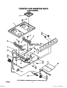 05 - Cooktop And Manifold, Lit / Optional parts for Whirlpool Range SF3000SWN1 / from AppliancePartsPros.com