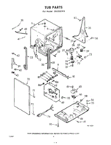 04 - Tub parts for Whirlpool Dishwasher SXU500W3 / from AppliancePartsPros.com
