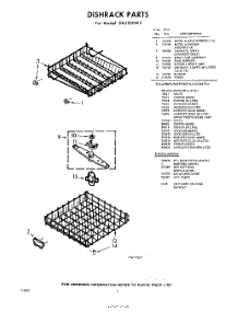 07 - Dish Rack , Lit / Optional parts for Whirlpool Dishwasher SXU500W3 / from AppliancePartsPros.com