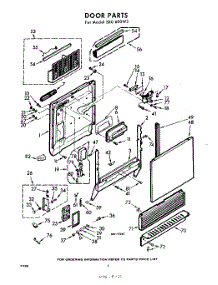 02 - Door parts for Whirlpool Dishwasher SXU600W3 / from AppliancePartsPros.com
