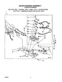 04 - 694670 Burner Assembly parts for Kitchenaid Dryer KGYL400WAL0 / from AppliancePartsPros.com