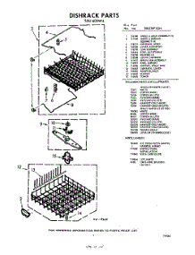 07 - Dishrack , Lit / Optional parts for Whirlpool Dishwasher SXU600W4 / from AppliancePartsPros.com