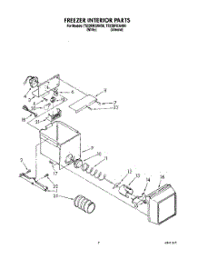06 - Freezer Interior parts for Whirlpool Refrigerator TS22BRXAN00 / from AppliancePartsPros.com