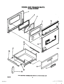 05 - Door And Drawer parts for Whirlpool Range RF310PXXN1 / from AppliancePartsPros.com