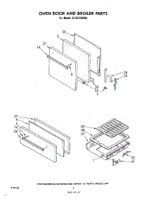 06 - Oven Door And Broiler parts for Whirlpool Range SF3010SKN0 / from AppliancePartsPros.com