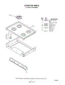 09 - Cook Top parts for Whirlpool Range SF3010SKN0 / from AppliancePartsPros.com