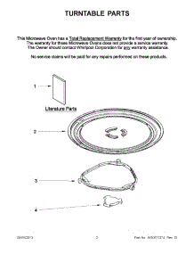 01 - Turntable Parts parts for Whirlpool Microwave UMC5165AW0 / from AppliancePartsPros.com