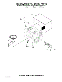 03 - Microwave Oven Cavity Parts parts for Whirlpool Microwave UMC5200BAB06 / from AppliancePartsPros.com