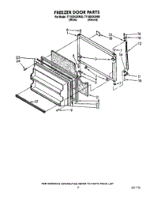 06 - Freezer Door parts for Whirlpool Refrigerator TT16DKXXN00 / from AppliancePartsPros.com