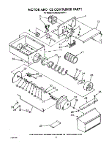 06 - Motor And Ice Container parts for Kitchenaid Refrigerator KSRB25QWAL02 / from AppliancePartsPros.com