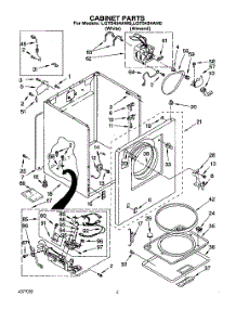 02 - Cabinet parts for Whirlpool Dryer LGT5434AN0 / from AppliancePartsPros.com