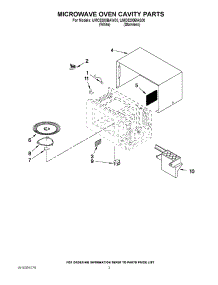 03 - Microwave Oven Cavity Parts parts for Whirlpool Microwave UMC5200BAW00 / from AppliancePartsPros.com