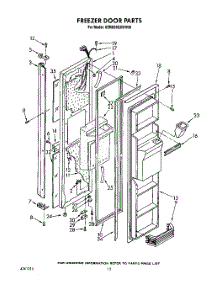 09 - Freezer Door parts for Kitchenaid Refrigerator KSRB25QXAL00 / from AppliancePartsPros.com