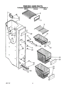 05 - Freezer Liner parts for Kitchenaid Refrigerator KSRB25QXAL10 / from AppliancePartsPros.com