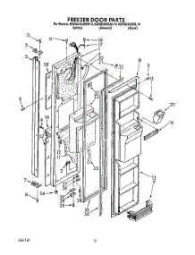09 - Freezer Door parts for Kitchenaid Refrigerator KSRB25QXAL10 / from AppliancePartsPros.com