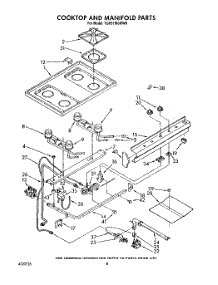 06 - Cooktop And Manifold, Lit / Optional parts for Whirlpool Range TGR51W0WN0 / from AppliancePartsPros.com