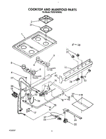 05 - Cooktop And Manifold, Lit / Optional parts for Whirlpool Range TGR51W0WN2 / from AppliancePartsPros.com
