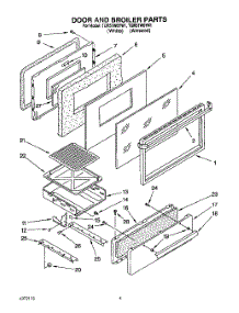 03 - Door And Broiler parts for Whirlpool Range TGR51W0YN1 / from AppliancePartsPros.com