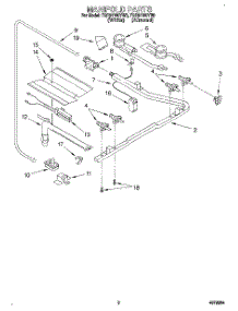 02 - Mainfold parts for Whirlpool Range TGR51W0YN2 / from AppliancePartsPros.com