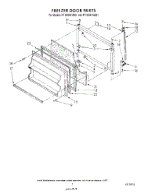 06 - Freezer Door parts for Whirlpool Refrigerator RT16DKXVL01 / from AppliancePartsPros.com