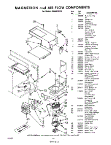 16 - Magnetron And Air Flow parts for Whirlpool RHM955PW / from AppliancePartsPros.com