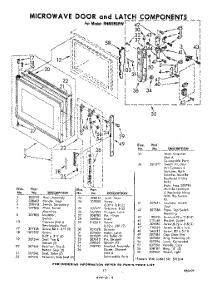 17 - Microwave Door And Latch parts for Whirlpool RHM955PW / from AppliancePartsPros.com