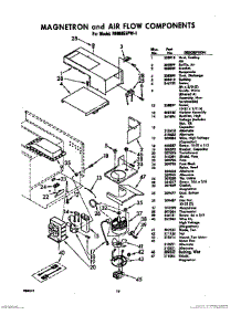 16 - Magnetron And Air Flow parts for Whirlpool RHM955PW1 / from AppliancePartsPros.com