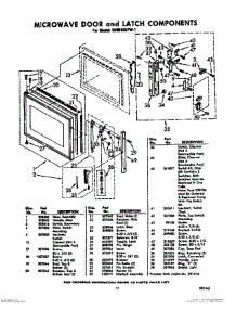 17 - Microwave Door And Latch parts for Whirlpool RHM955PW1 / from AppliancePartsPros.com