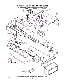 06 - Motor And Ice Container parts for Kitchenaid Refrigerator KSRB27QXBL00 / from AppliancePartsPros.com
