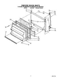 06 - Freezer Door parts for Whirlpool Refrigerator RT16DKYXL00 / from AppliancePartsPros.com