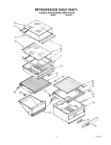 03 - Refrigerator Shelf parts for Kitchenaid Refrigerator KSRC22KAAL00 / from AppliancePartsPros.com