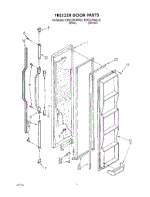 05 - Freezer Door parts for Kitchenaid Refrigerator KSRC22KAAL00 / from AppliancePartsPros.com