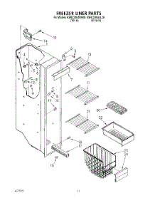 07 - Freezer Liner parts for Kitchenaid Refrigerator KSRC22KAAL00 / from AppliancePartsPros.com