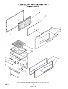 04 - Oven Door And Broiler parts for Whirlpool Range SF3020SWW0 / from AppliancePartsPros.com