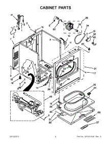 02 - Cabinet Parts parts for Whirlpool Dryer WGD4900XW4 / from AppliancePartsPros.com
