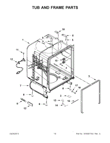 05 - Tub And Frame Parts parts for Whirlpool Dishwasher WDF111PABB1 / from AppliancePartsPros.com