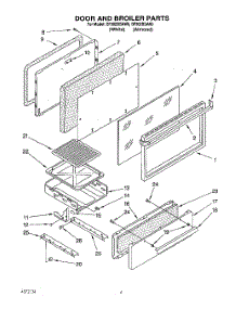 03 - Door And Broiler parts for Whirlpool Range SF302BSAN0 / from AppliancePartsPros.com