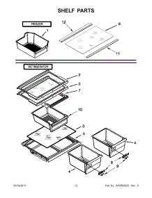 06 - Shelf Parts parts for Whirlpool Refrigerator W8RXEGMWS02 / from AppliancePartsPros.com