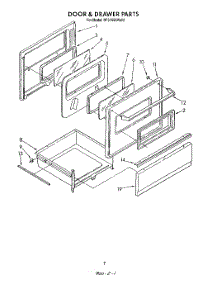 06 - Door And Drawer parts for Whirlpool Range RF3165XWN2 / from AppliancePartsPros.com